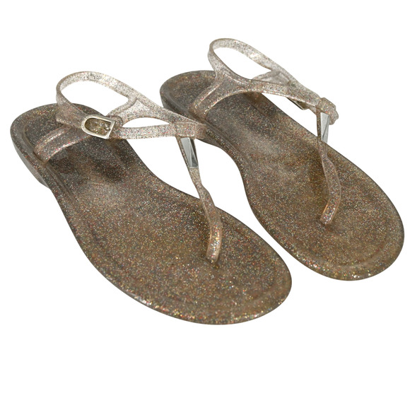 Jimmy Choo Glitter Jelly Rubber Thong Sandals Size 39 - Picture 1 of 13